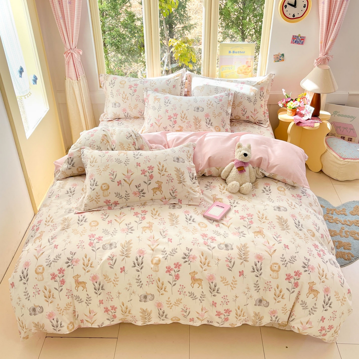 91家纺网 家纺一手货源 找家纺 莱通家纺 2026春夏新款全棉12868印花四件套单品系列-单被套 自然手记