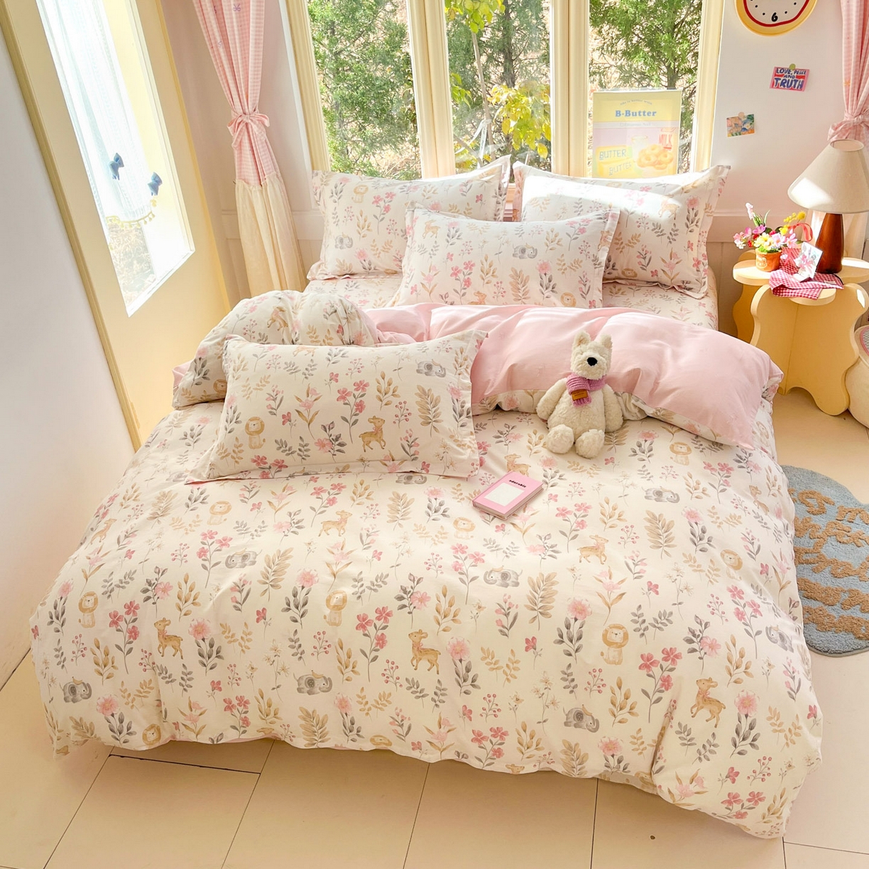 91家纺网 家纺一手货源 找家纺 莱通家纺 2026春夏新款全棉12868印花四件套单品系列-单被套 自然手记