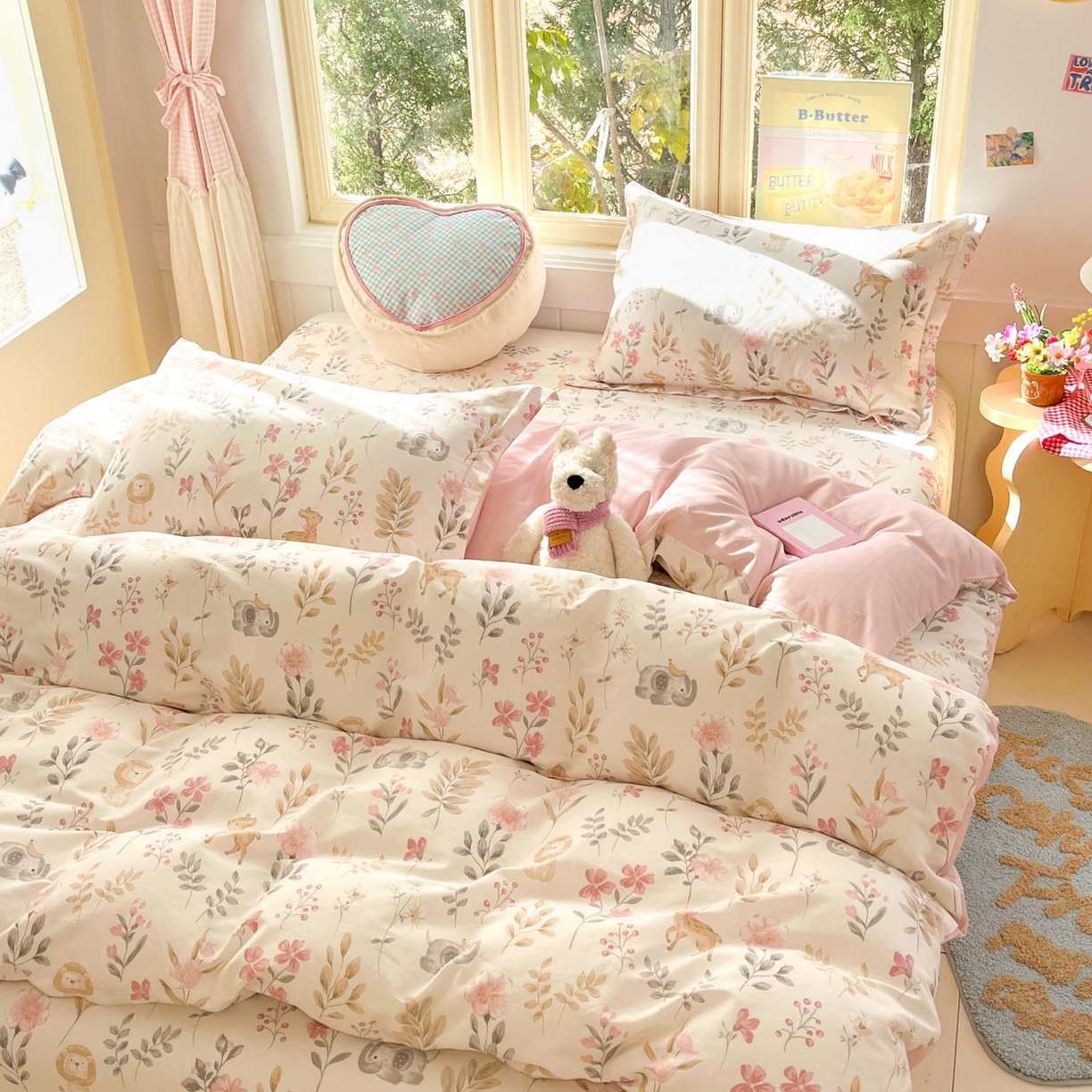 91家纺网 家纺一手货源 找家纺 莱通家纺 2026春夏新款全棉12868印花四件套单品系列-单被套 自然手记