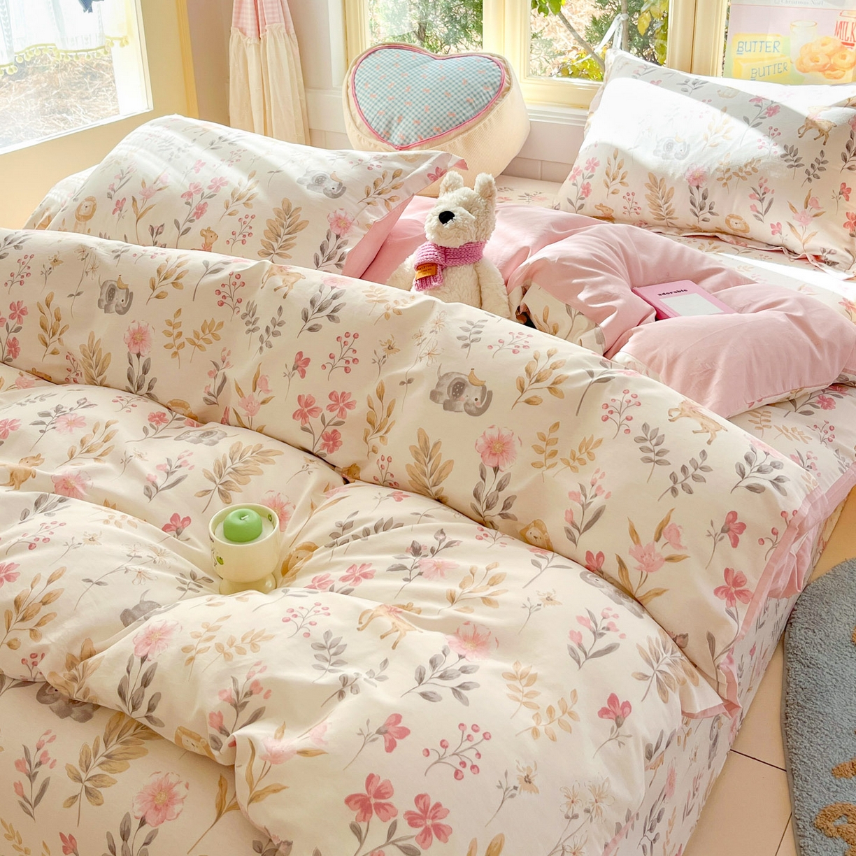 91家纺网 家纺一手货源 找家纺 莱通家纺 2026春夏新款全棉12868印花四件套单品系列-单被套 自然手记