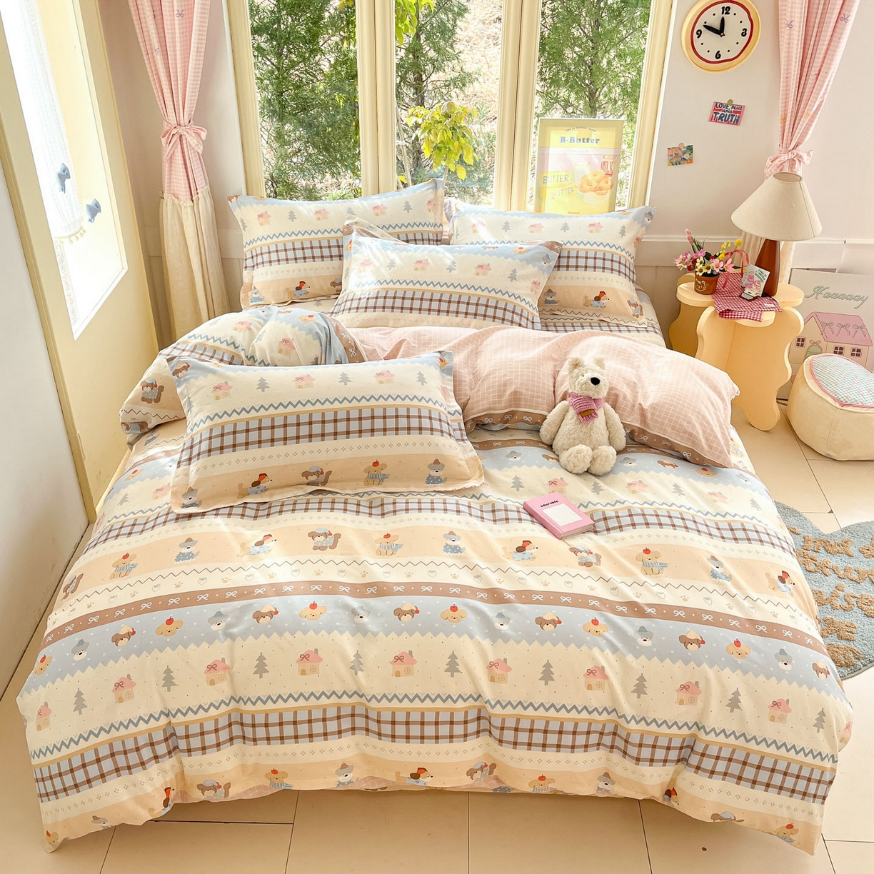 91家纺网 家纺一手货源 找家纺 （总）莱通家纺 2026春夏新款全棉12868印花四件套单品系列-四件套