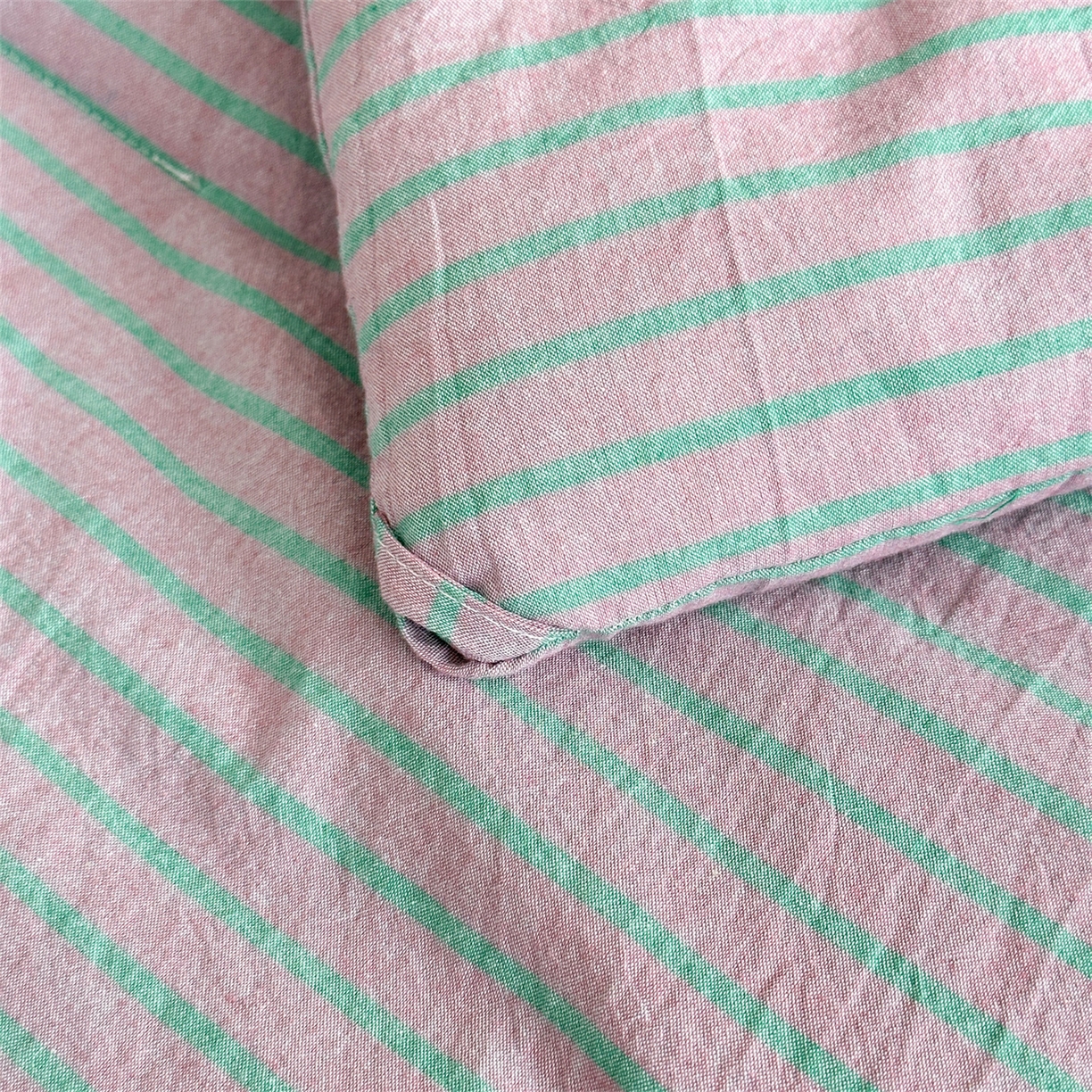 91家纺网 家纺一手货源 找家纺 （总）被窝家纺 2026新款莫兰迪条纹水洗棉懒人被被子被芯