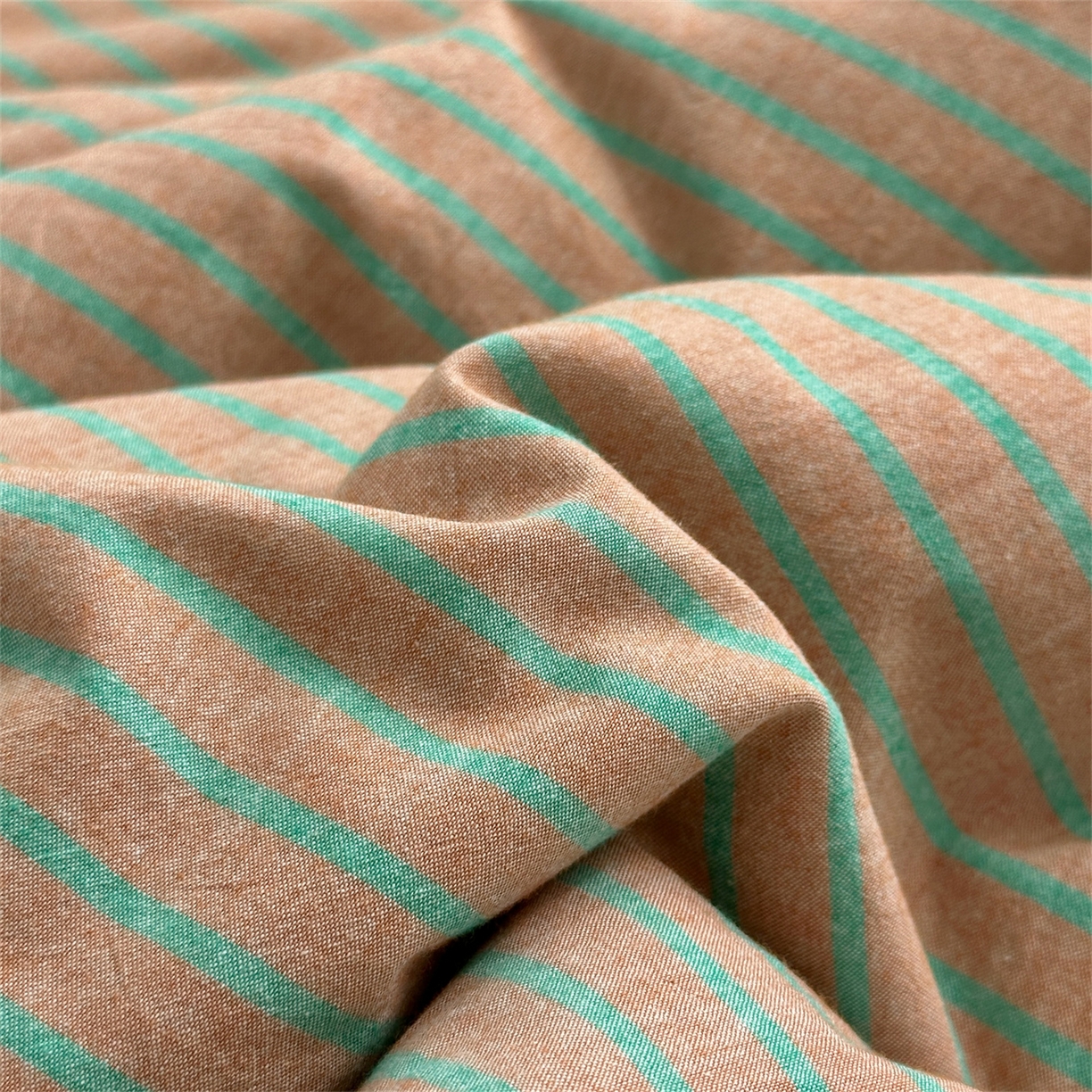 91家纺网 家纺一手货源 找家纺 被窝家纺 2026新款莫兰迪条纹水洗棉懒人被被子被芯 莫兰迪条纹-桔