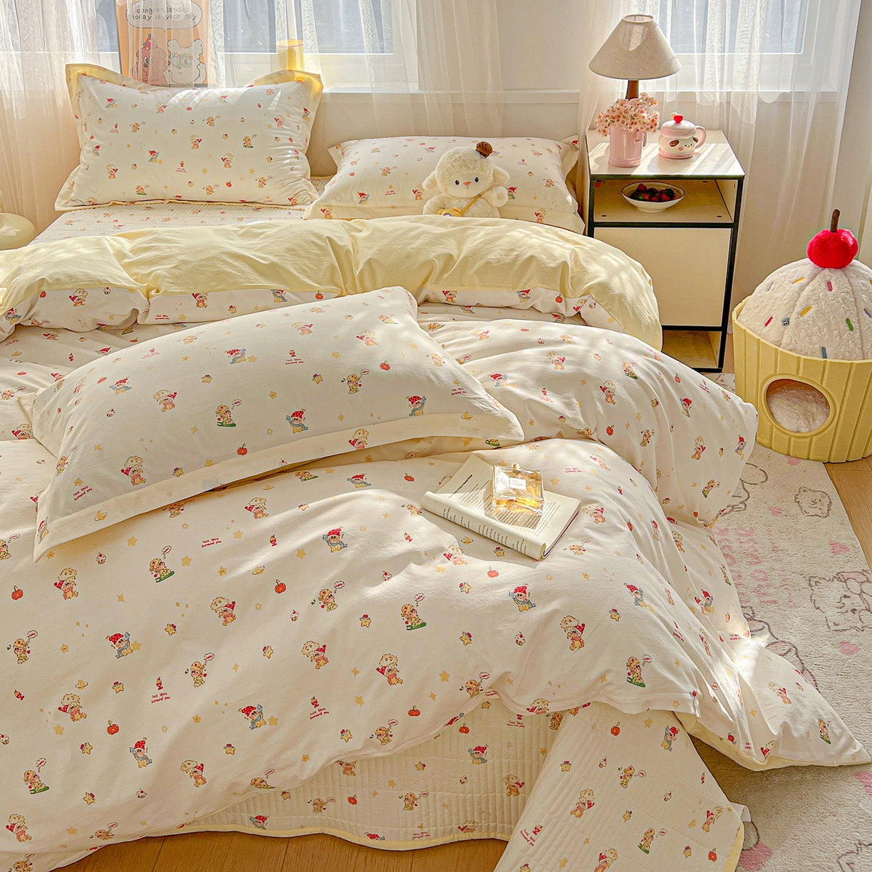 91家纺网 家纺一手货源 找家纺 一比一家纺 2026新款亲肤舒适仿棉印花床盖四件套 圣诞夜