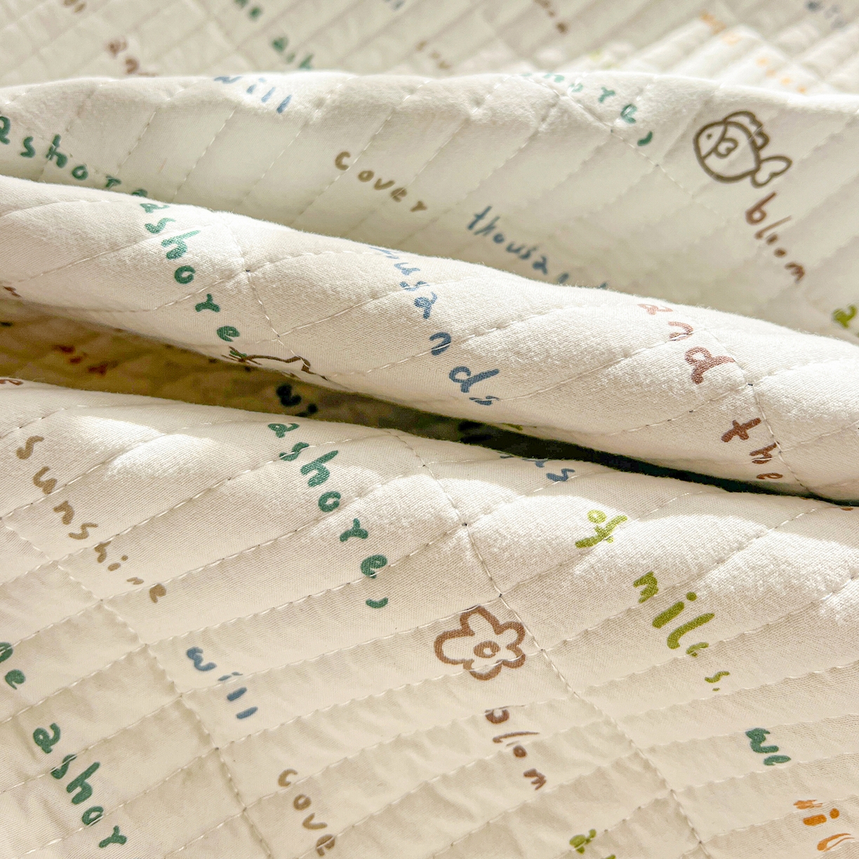 91家纺网 家纺一手货源 找家纺 一比一家纺 2026新款亲肤舒适仿棉印花床盖四件套 甜心喵