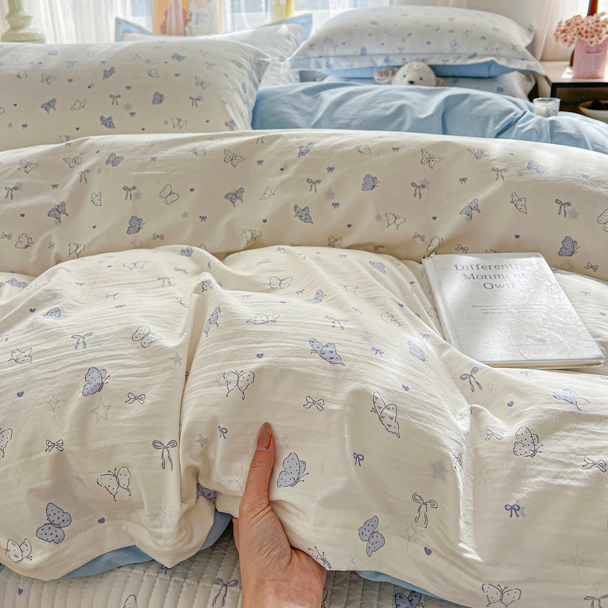 一比一家纺 2026新款亲肤舒适仿棉印花床盖四件套 逐梦