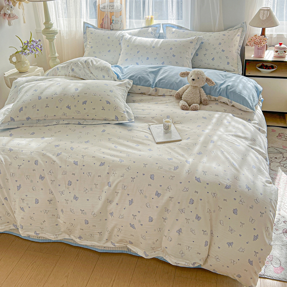 91家纺网 家纺一手货源 找家纺 一比一家纺 2026新款亲肤舒适仿棉印花床盖四件套 逐梦