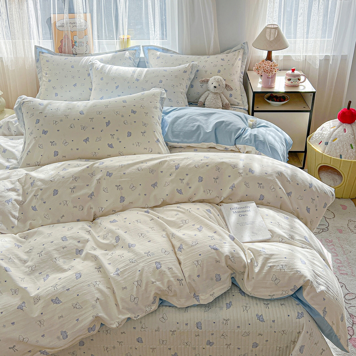 91家纺网 家纺一手货源 找家纺 一比一家纺 2026新款亲肤舒适仿棉印花床盖四件套 逐梦