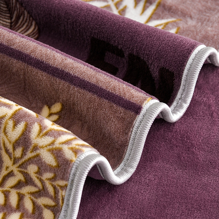 91家纺网 家纺一手货源 找家纺  妮恒美 2025新款牛奶绒印花床裙款四件套法莱绒四件套珊瑚金貂绒四件套 紫气东来