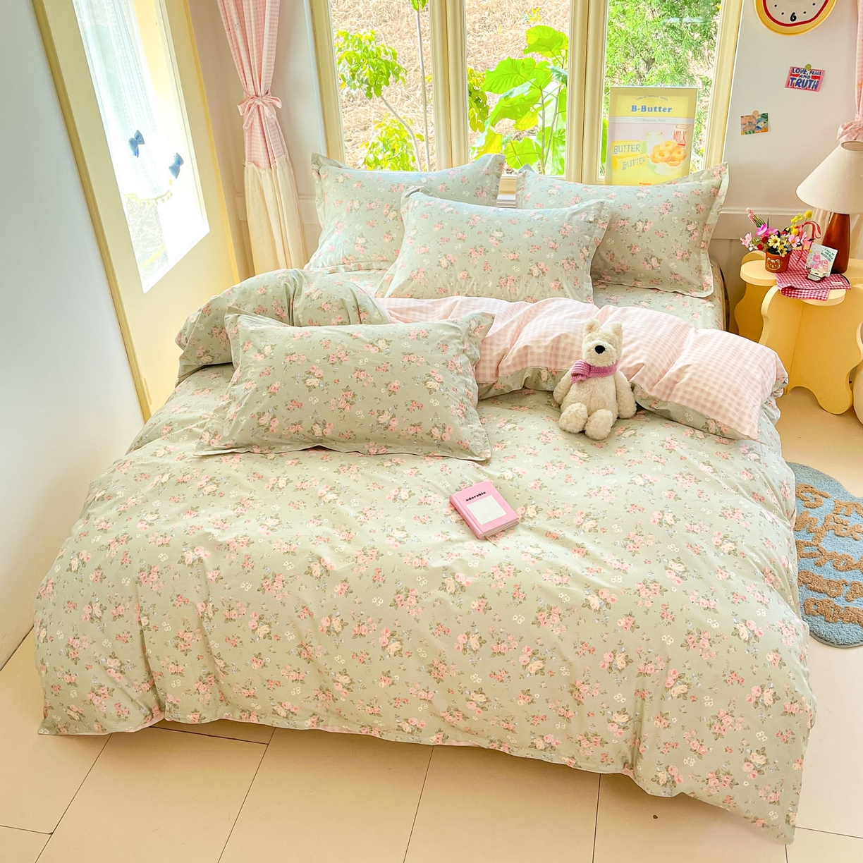 91家纺网 家纺一手货源 找家纺 莱通家纺 2026春夏新款全棉12868印花四件套单品系列-四件套 璃光浅梦