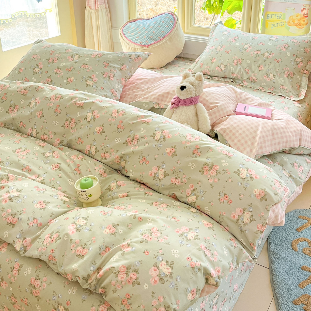 91家纺网 家纺一手货源 找家纺 莱通家纺 2026春夏新款全棉12868印花四件套单品系列-四件套 璃光浅梦