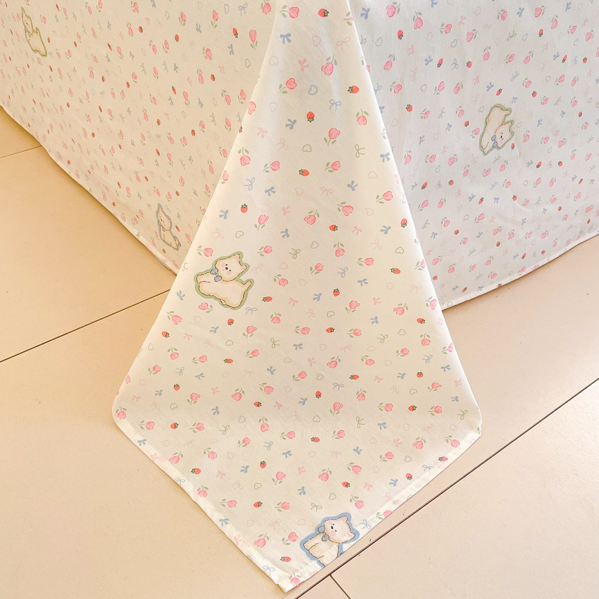 91家纺网 家纺一手货源 找家纺 莱通家纺 2026春夏新款全棉12868印花四件套单品系列-四件套 玫瑰小狗