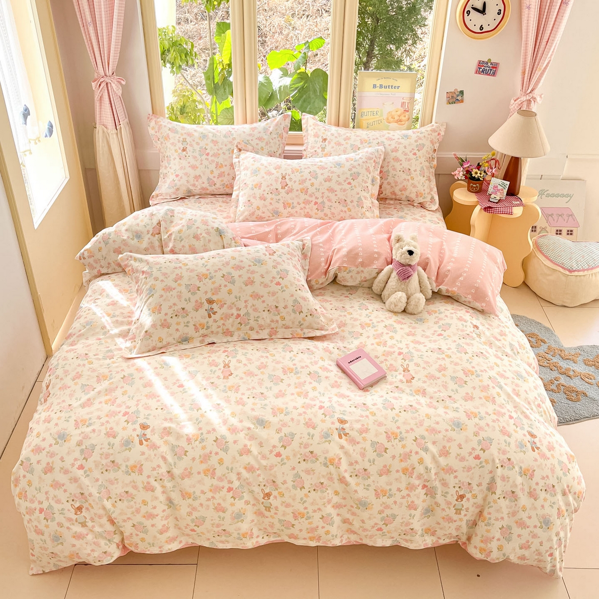 莱通家纺 2026春夏新款全棉12868印花四件套单品系列-四件套 梦露乐园