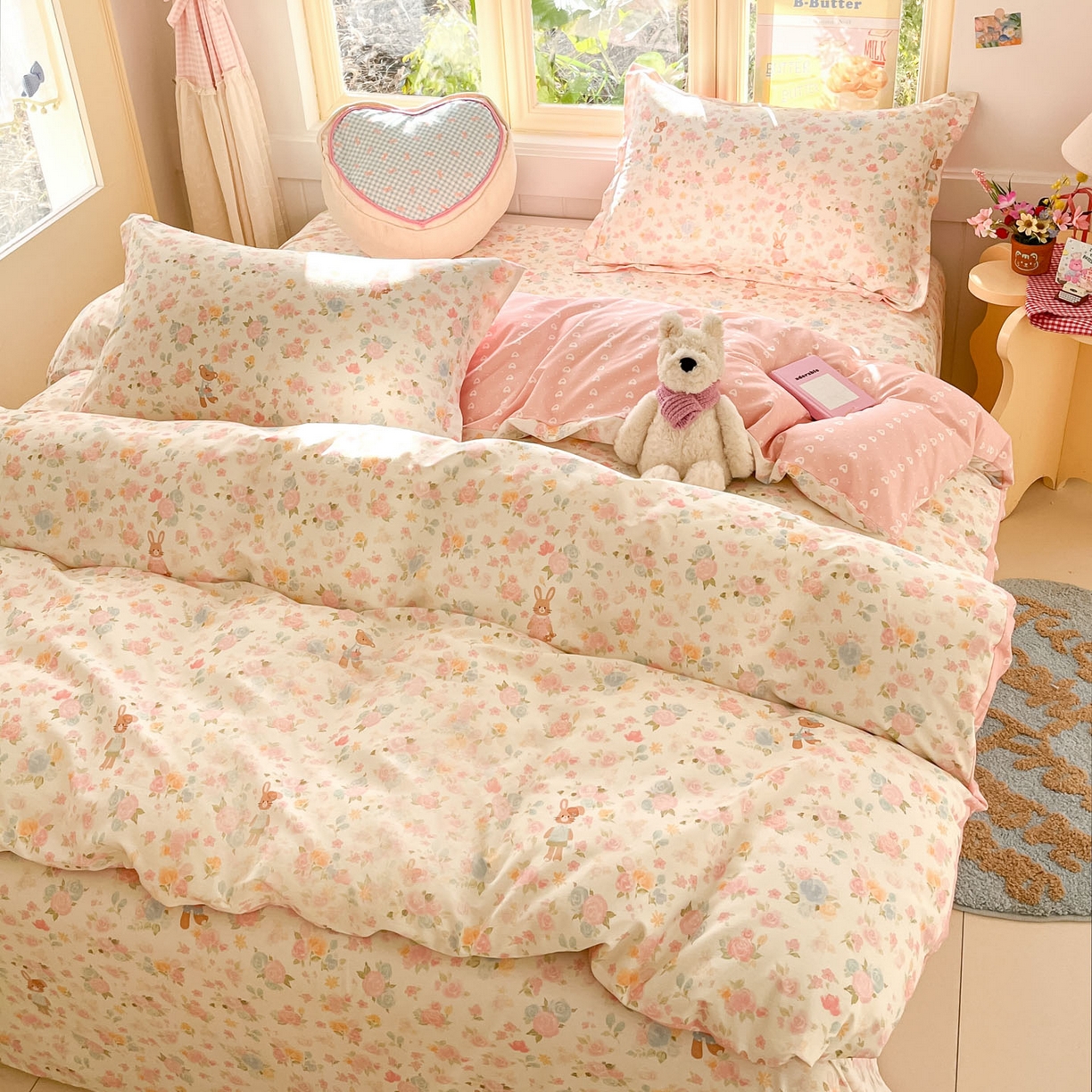 91家纺网 家纺一手货源 找家纺 莱通家纺 2026春夏新款全棉12868印花四件套单品系列-四件套 梦露乐园