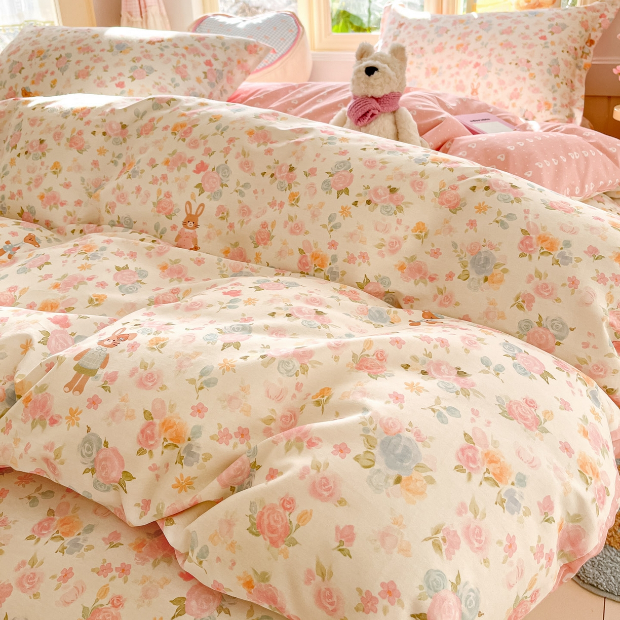 91家纺网 家纺一手货源 找家纺 莱通家纺 2026春夏新款全棉12868印花四件套单品系列-四件套 梦露乐园