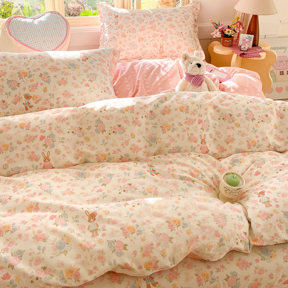 91家纺网 家纺一手货源 找家纺 莱通家纺 2026春夏新款全棉12868印花四件套单品系列-四件套 梦露乐园