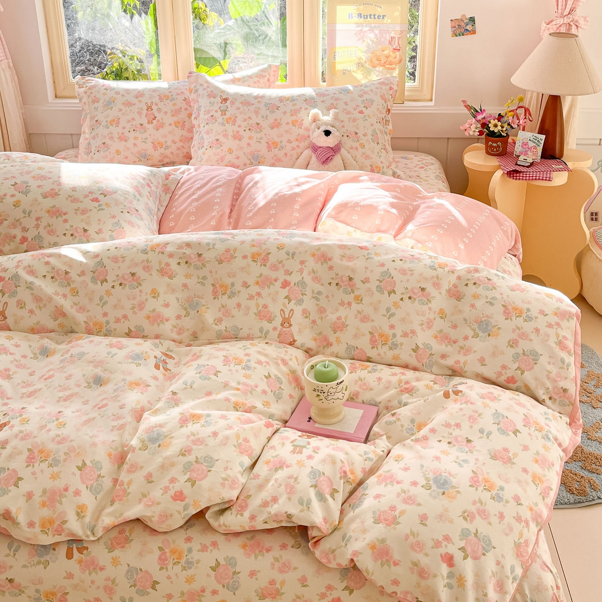 91家纺网 家纺一手货源 找家纺 莱通家纺 2026春夏新款全棉12868印花四件套单品系列-四件套 梦露乐园