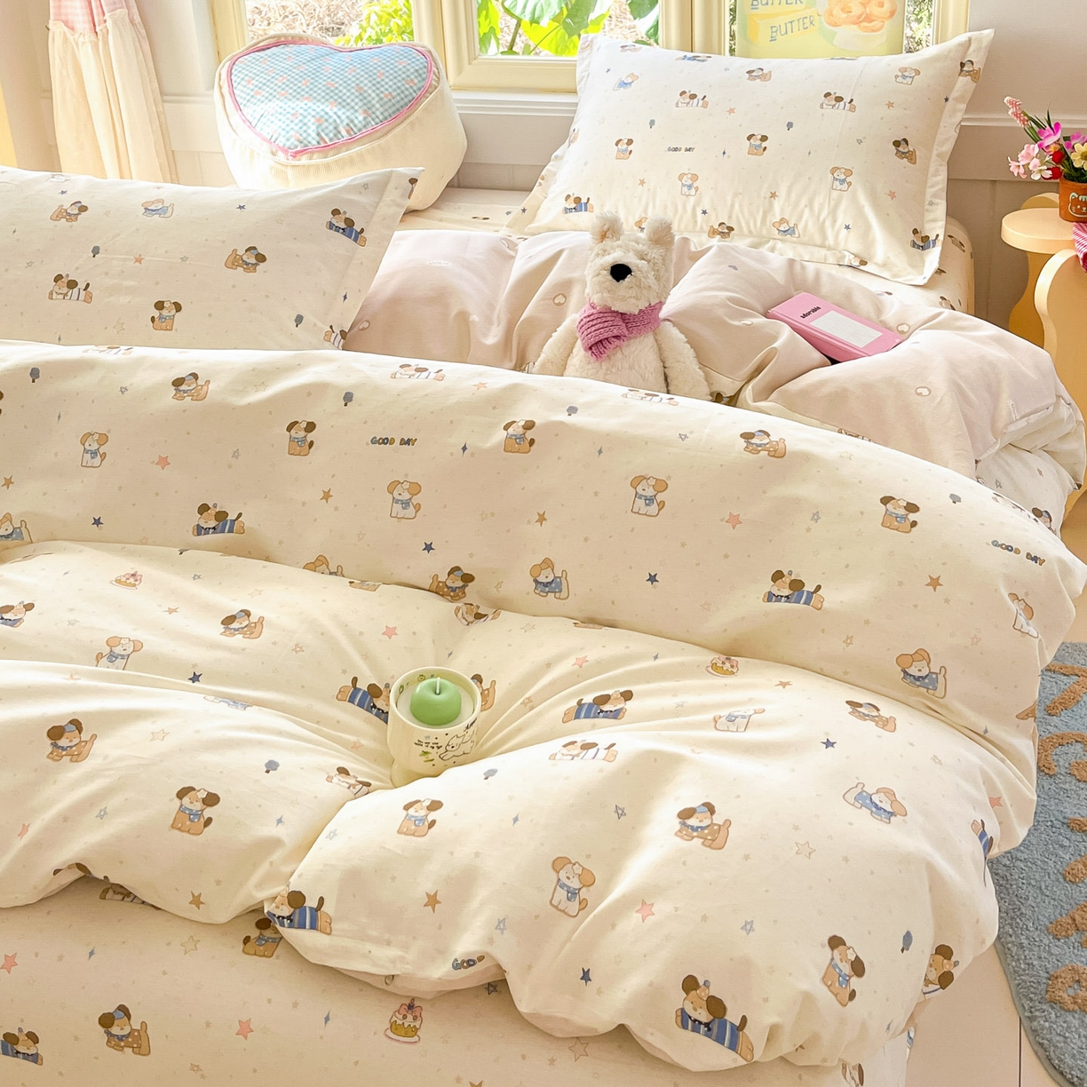 91家纺网 家纺一手货源 找家纺 莱通家纺 2026春夏新款全棉12868印花四件套单品系列-四件套 魔法小柴