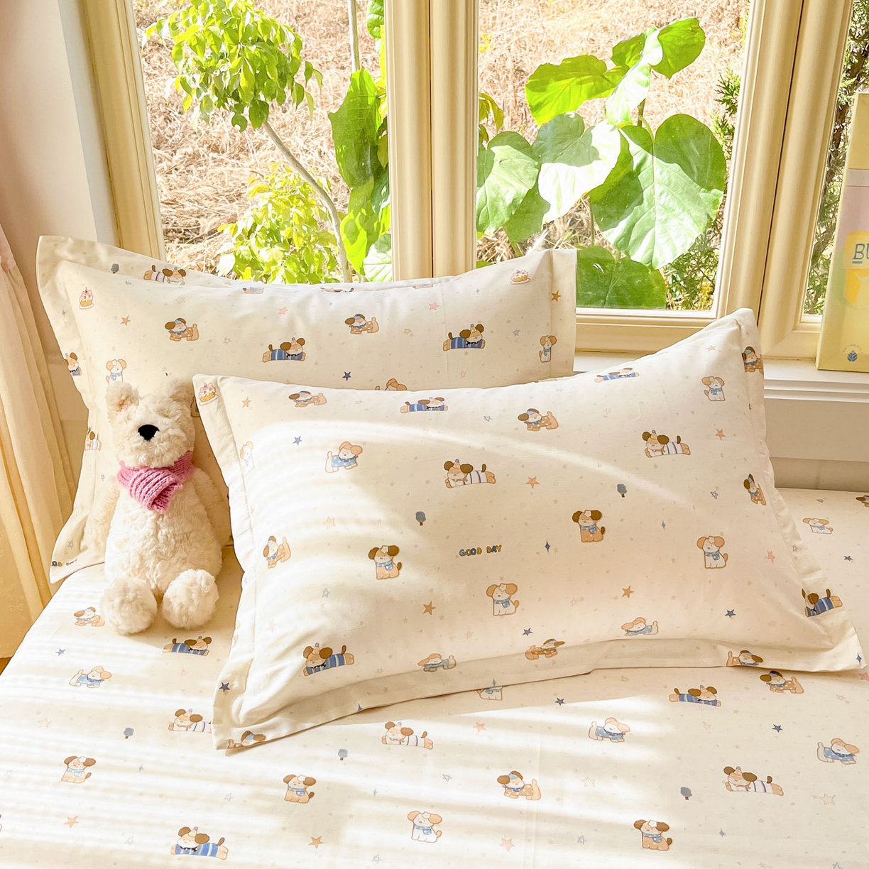 91家纺网 家纺一手货源 找家纺 莱通家纺 2026春夏新款全棉12868印花四件套单品系列-四件套 魔法小柴