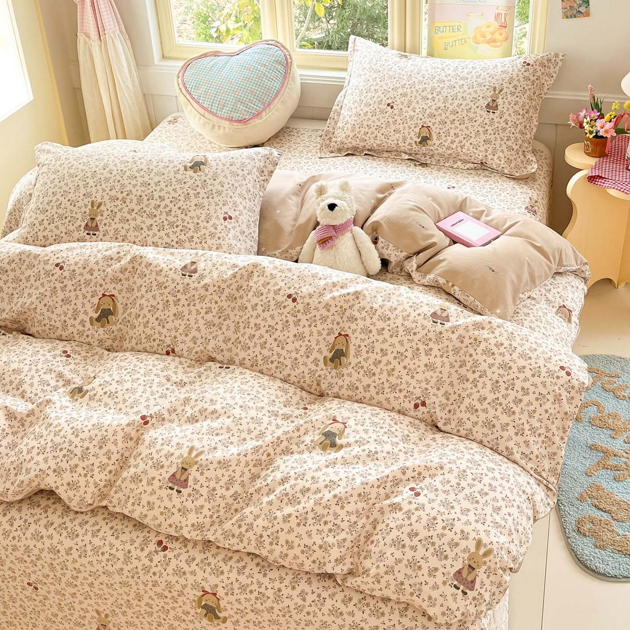 91家纺网 家纺一手货源 找家纺 莱通家纺 2026春夏新款全棉12868印花四件套单品系列-四件套 帕丁顿兔兔