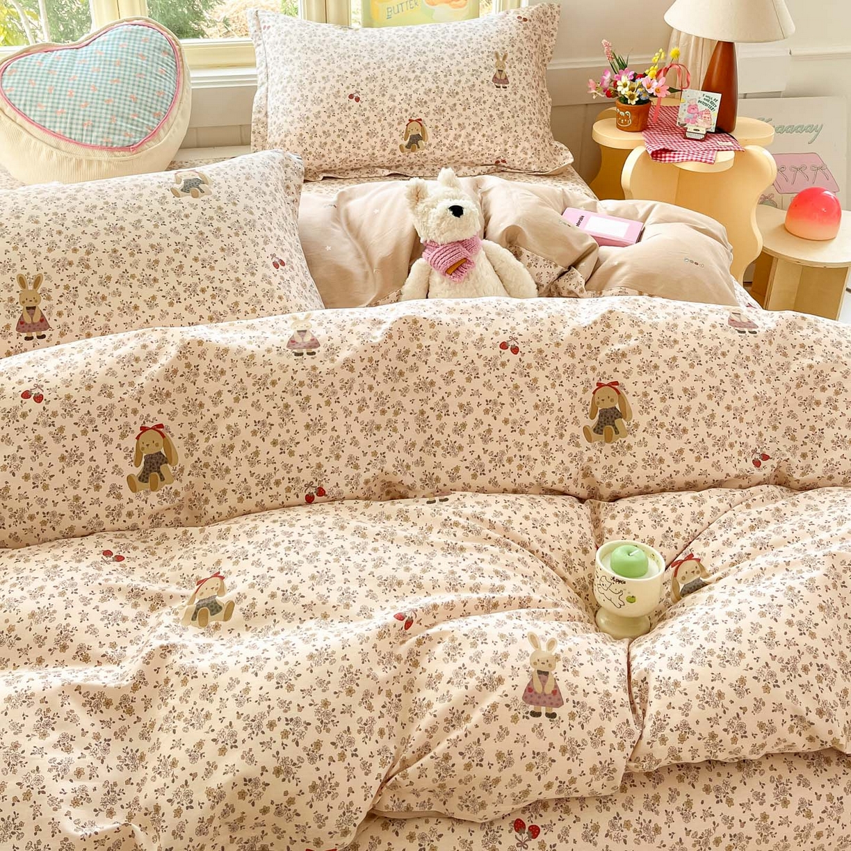 91家纺网 家纺一手货源 找家纺 莱通家纺 2026春夏新款全棉12868印花四件套单品系列-四件套 帕丁顿兔兔
