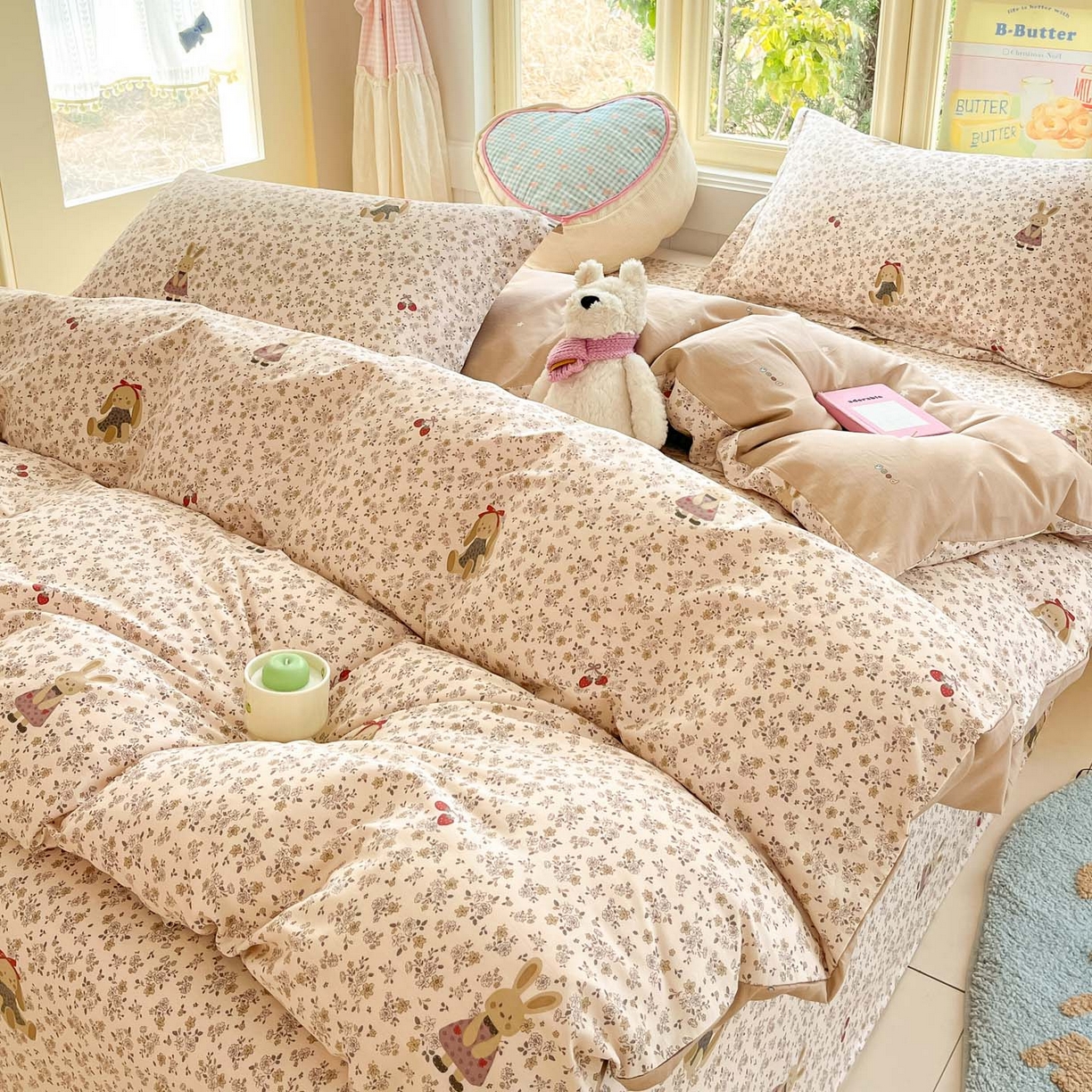 91家纺网 家纺一手货源 找家纺 莱通家纺 2026春夏新款全棉12868印花四件套单品系列-四件套 帕丁顿兔兔