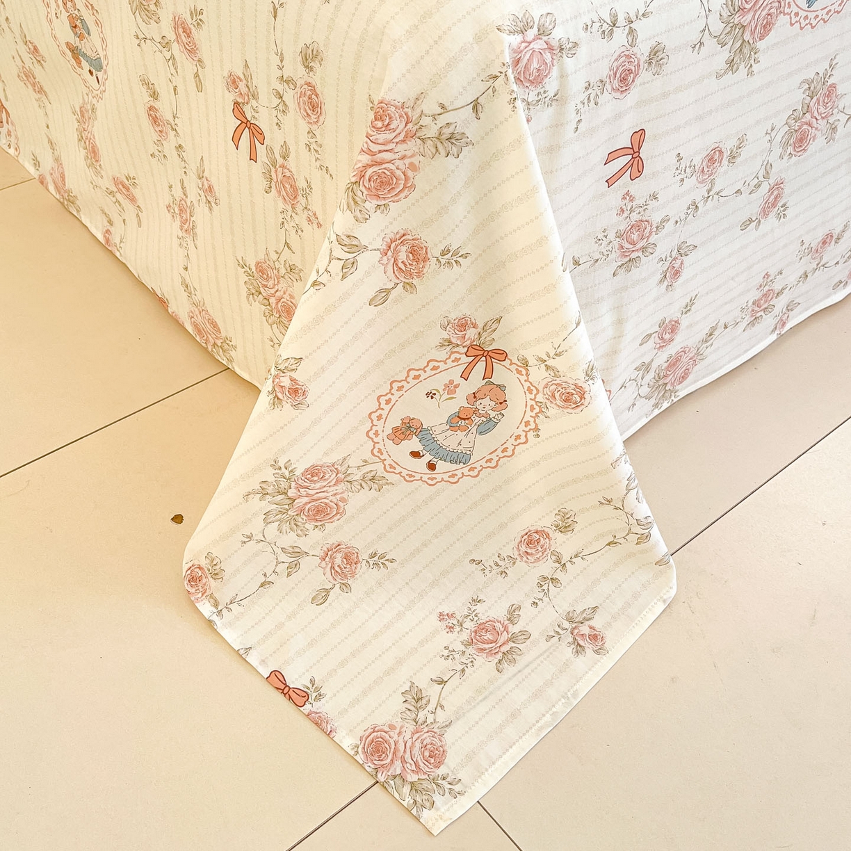 91家纺网 家纺一手货源 找家纺 莱通家纺 2026春夏新款全棉12868印花四件套单品系列-四件套 蔷薇姑娘