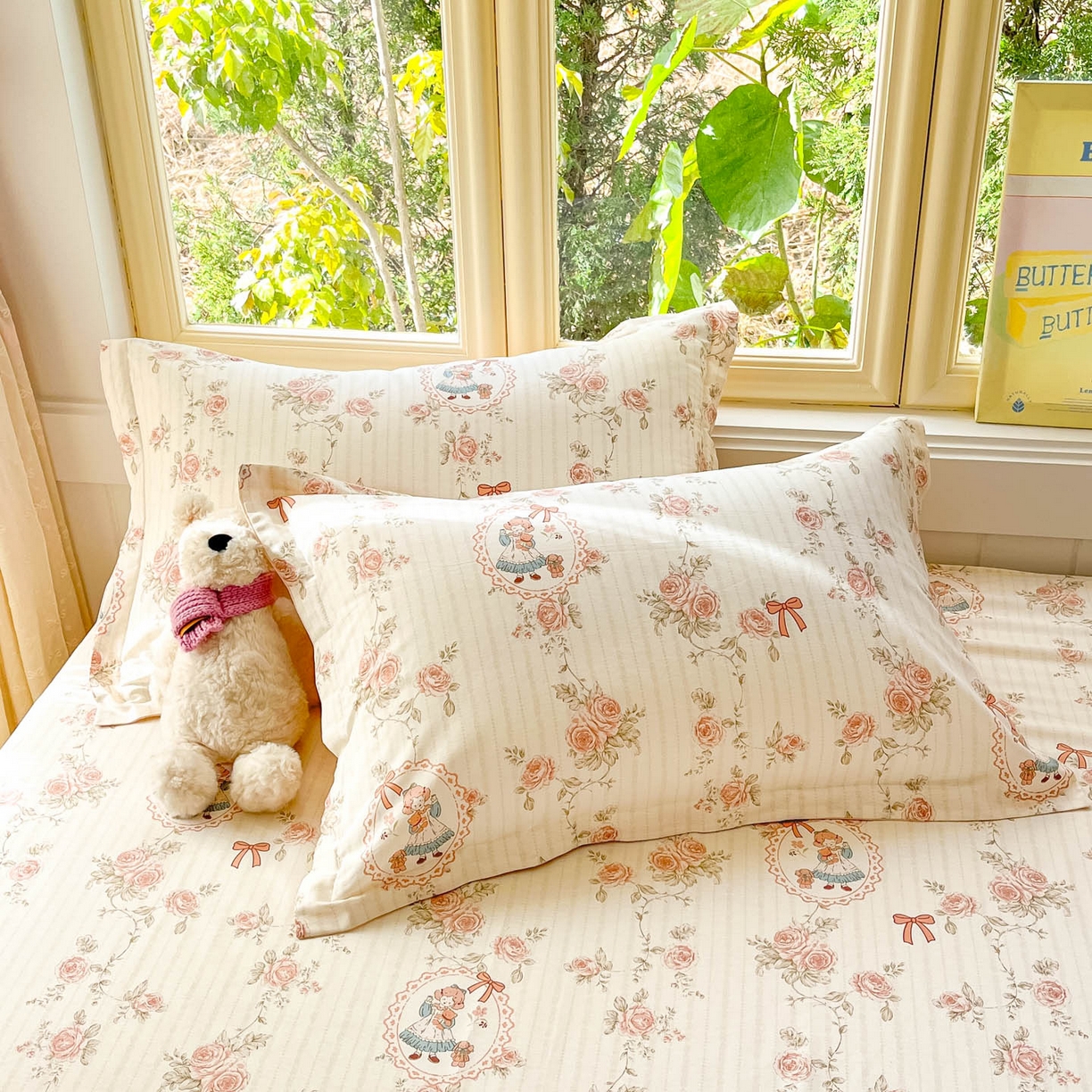 91家纺网 家纺一手货源 找家纺 莱通家纺 2026春夏新款全棉12868印花四件套单品系列-四件套 蔷薇姑娘