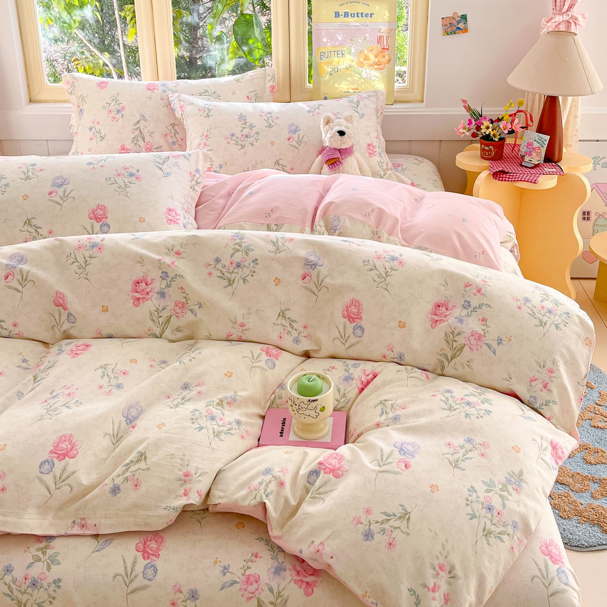 91家纺网 家纺一手货源 找家纺 莱通家纺 2026春夏新款全棉12868印花四件套单品系列-四件套 芜晴花