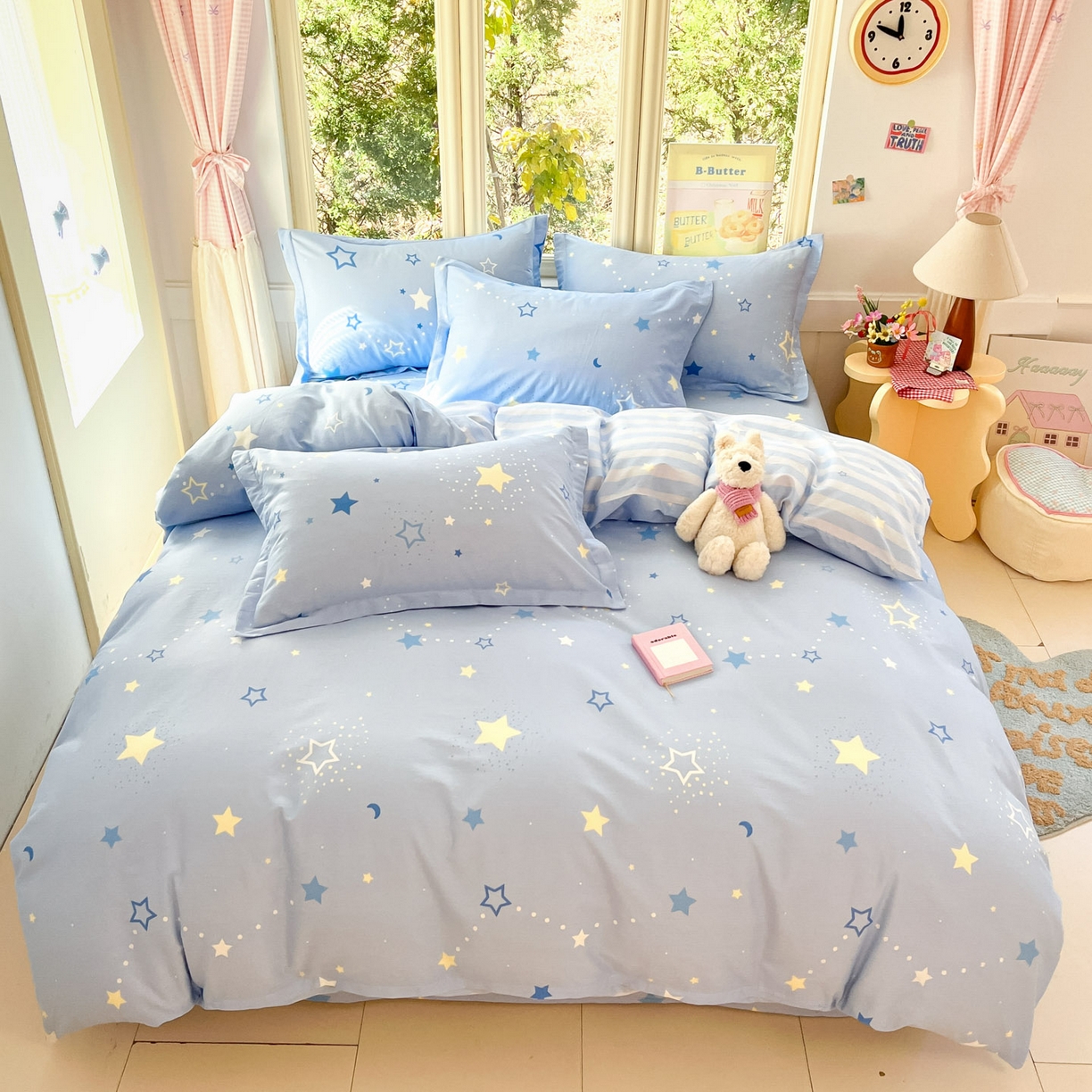 莱通家纺 2026春夏新款全棉12868印花四件套单品系列-四件套 五星集