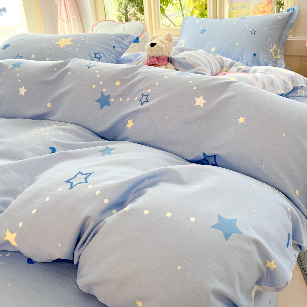 91家纺网 家纺一手货源 找家纺 莱通家纺 2026春夏新款全棉12868印花四件套单品系列-四件套 五星集