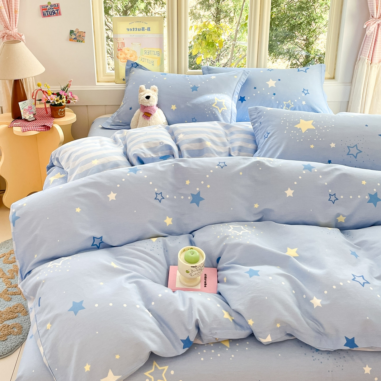 91家纺网 家纺一手货源 找家纺 莱通家纺 2026春夏新款全棉12868印花四件套单品系列-四件套 五星集