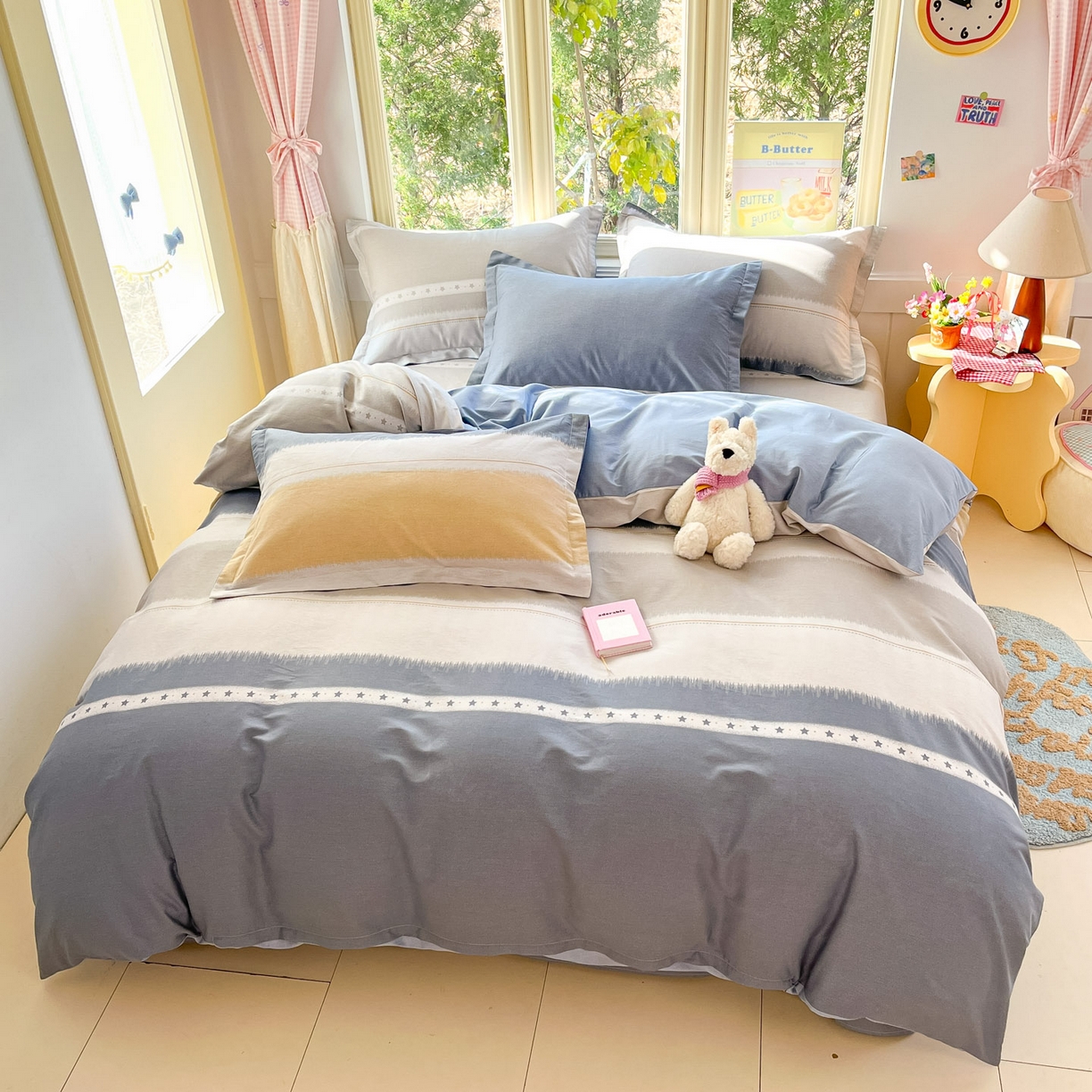 91家纺网 家纺一手货源 找家纺 莱通家纺 2026春夏新款全棉12868印花四件套单品系列-四件套 星辰大海