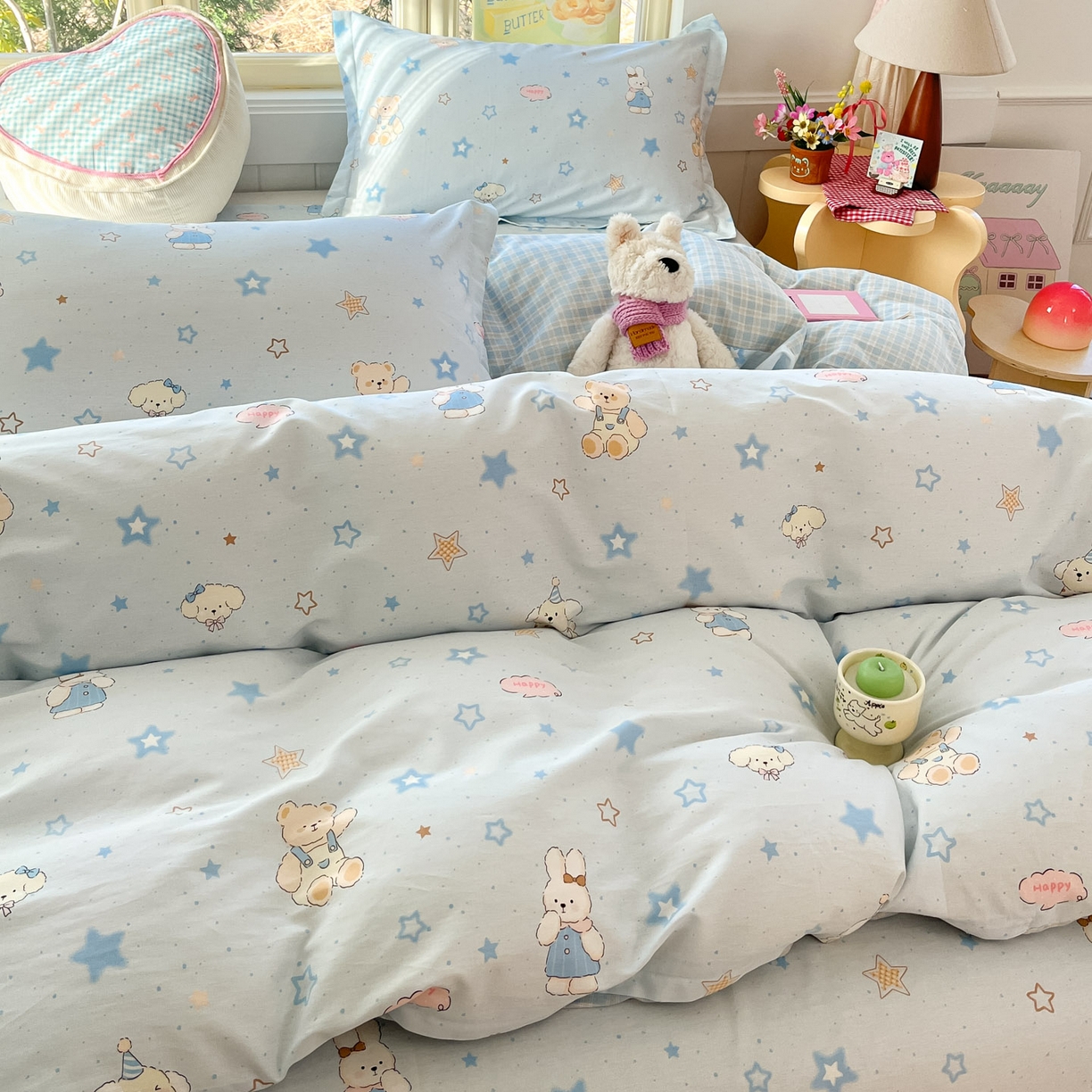 91家纺网 家纺一手货源 找家纺 莱通家纺 2026春夏新款全棉12868印花四件套单品系列-四件套 星星童话园