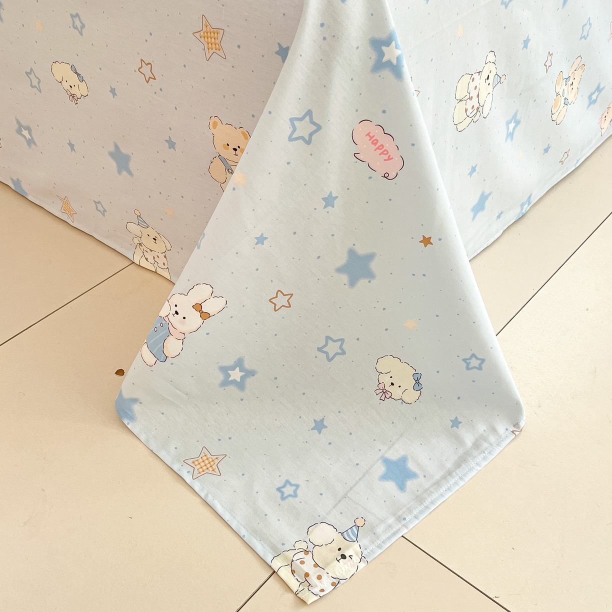 91家纺网 家纺一手货源 找家纺 莱通家纺 2026春夏新款全棉12868印花四件套单品系列-四件套 星星童话园