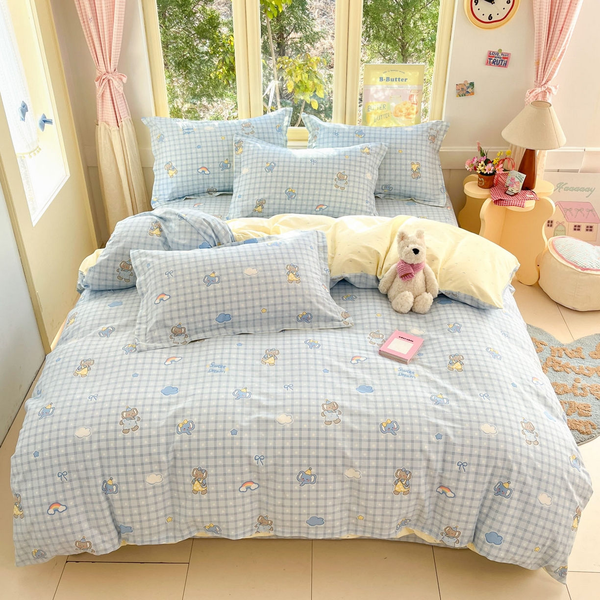 莱通家纺 2026春夏新款全棉12868印花四件套单品系列-四件套 云朵象宝