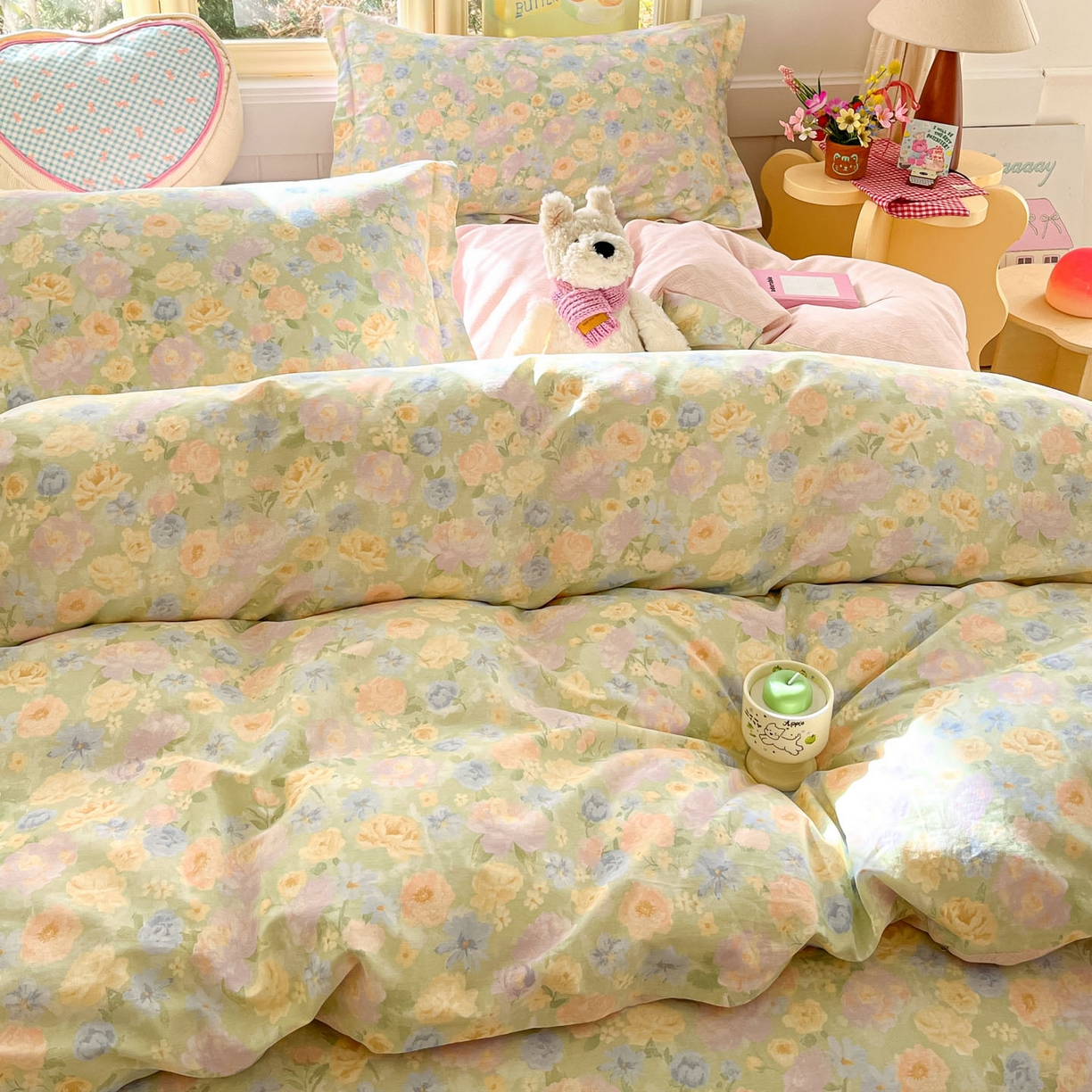 91家纺网 家纺一手货源 找家纺 莱通家纺 2026春夏新款全棉12868印花四件套单品系列-四件套 栀子花语