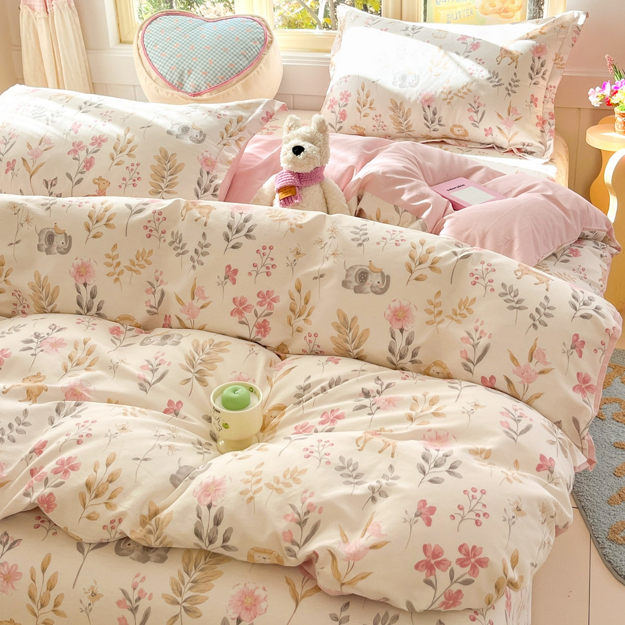 91家纺网 家纺一手货源 找家纺 莱通家纺 2026春夏新款全棉12868印花四件套单品系列-四件套 自然手记