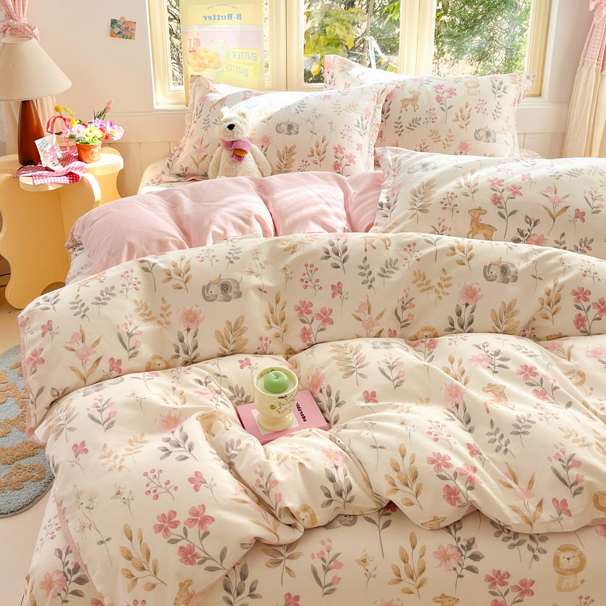 91家纺网 家纺一手货源 找家纺 莱通家纺 2026春夏新款全棉12868印花四件套单品系列-四件套 自然手记