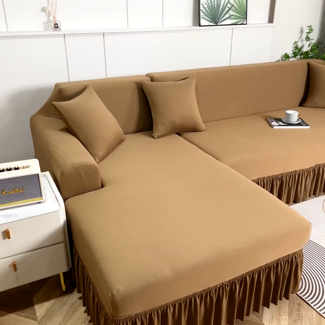 91家纺网 家纺一手货源 找家纺 （总）兴俪韵家纺 2023新款三人位纯色简约针织沙发套-针织