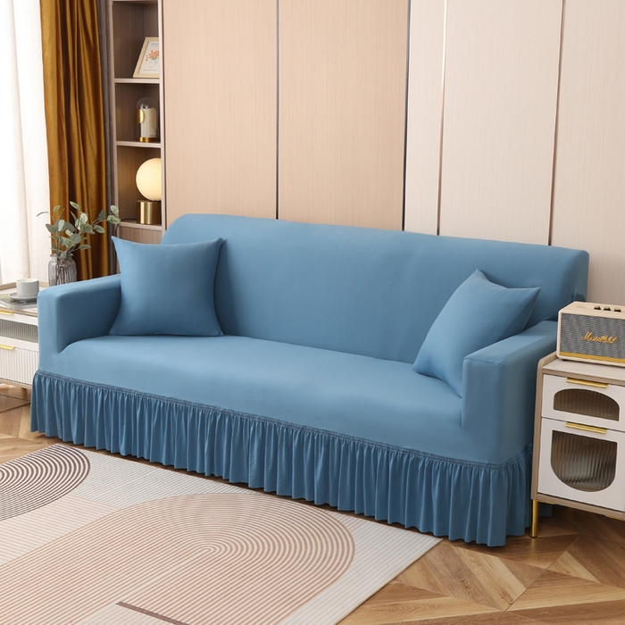 91家纺网 家纺一手货源 找家纺 （总）兴俪韵家纺 2023新款三人位纯色简约针织沙发套-针织