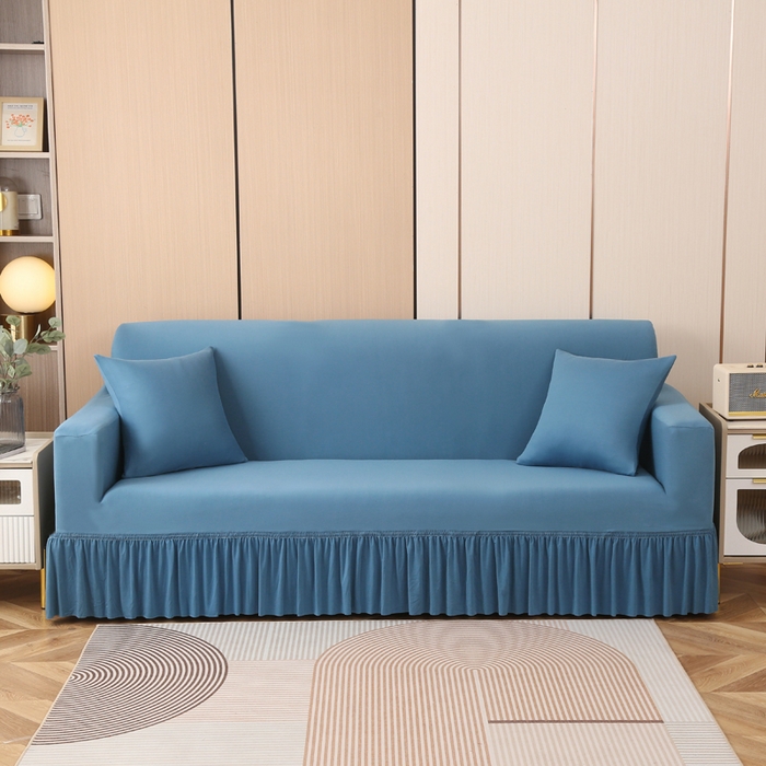 91家纺网 家纺一手货源 找家纺 （总）兴俪韵家纺 2023新款三人位纯色简约针织沙发套-针织