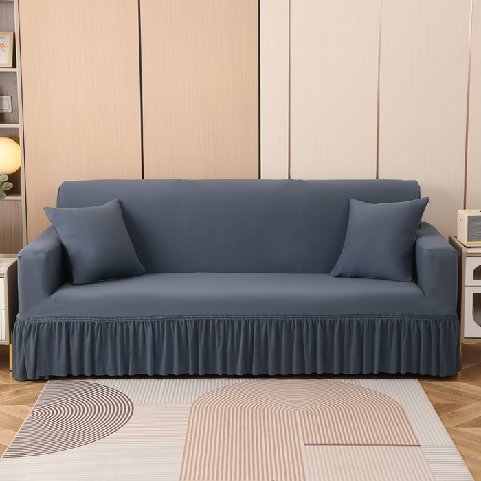 91家纺网 家纺一手货源 找家纺 （总）兴俪韵家纺 2023新款三人位纯色简约针织沙发套-针织