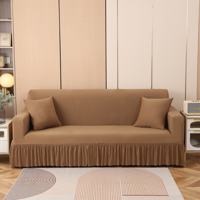 91家纺网 家纺一手货源 找家纺 （总）兴俪韵家纺 2023新款三人位纯色简约针织沙发套-针织