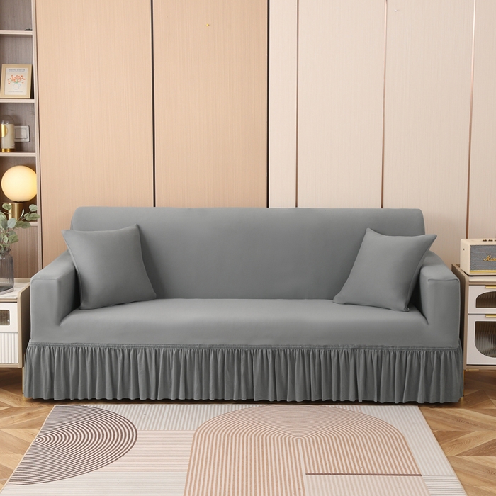 91家纺网 家纺一手货源 找家纺 （总）兴俪韵家纺 2023新款三人位纯色简约针织沙发套-针织