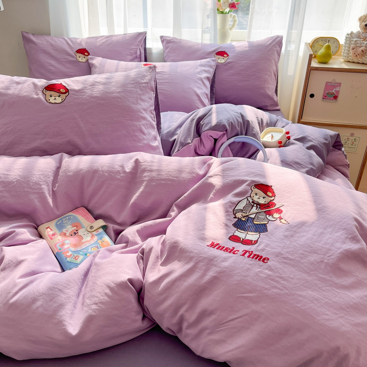 91家纺网 家纺一手货源 找家纺 优承佳生活馆 2026新款软糯云朵棉刺绣三件套四件套单被套小熊系列-系列一 绅士熊