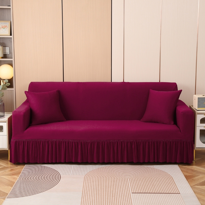 91家纺网 家纺一手货源 找家纺 （总）兴俪韵家纺 2023新款三人位纯色简约针织沙发套-针织