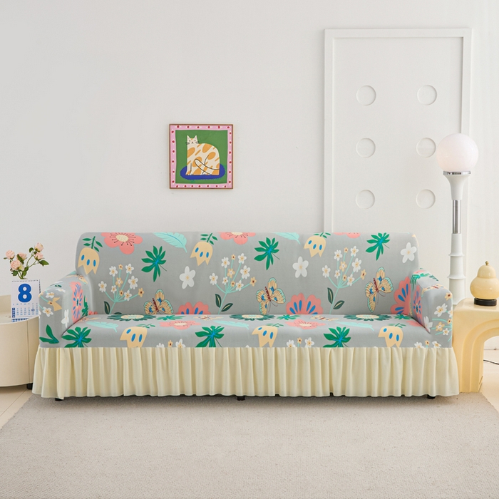 （总）兴俪韵家纺 2025新款裙边款图案双扶手沙发套