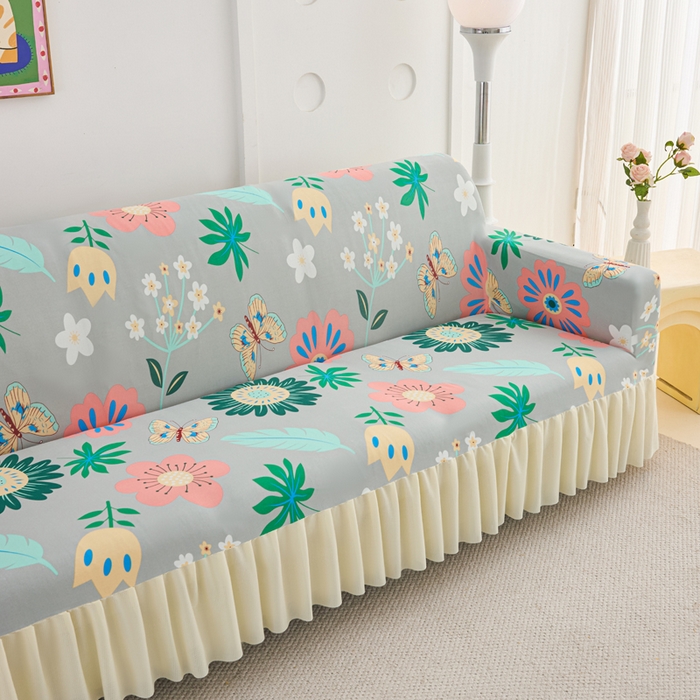 91家纺网 家纺一手货源 找家纺 （总）兴俪韵家纺 2025新款裙边款图案双扶手沙发套