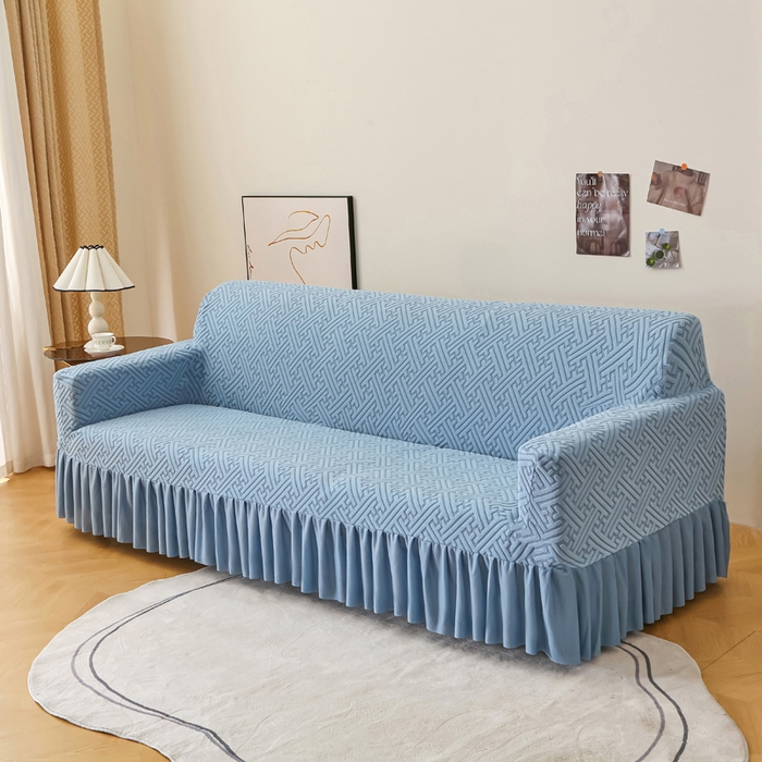 91家纺网 家纺一手货源 找家纺 （总）兴俪韵家纺 2025新款裙边款非字格双扶手沙发套